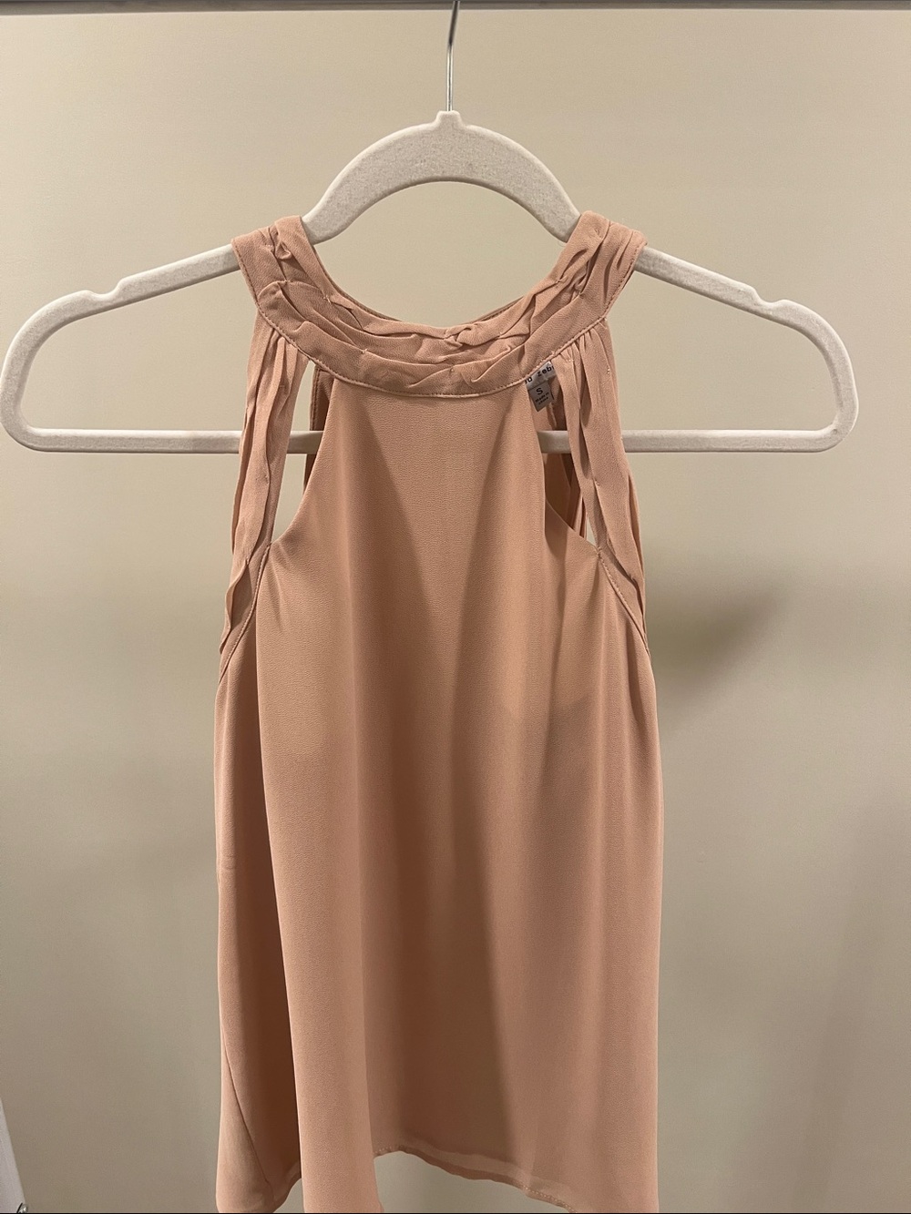 Naked Zebra Blush Pink Braided Halter Tank